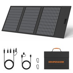 MHPOWOS 45W Solar Panel Portable Kickstand Solar Charger USB Port Camping Power