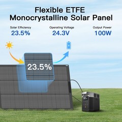 100W Flexible Solar Panel Black Solar Charger For Power Station Camping Outdoor