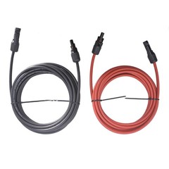 6mm²/10AWG 1 Pair 15ft Black + Red Solar Panel Extension Cable Wire Connector