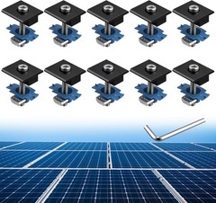 10Pcs Solar Panels Mid Clamps for Unistrut Aluminium Panel Brackets 30Mm/35Mm