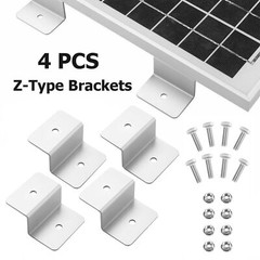 4 Pcs of Solar Panel Mounting Z Brackets for RV Boat Wall Off Gird Roof Inst