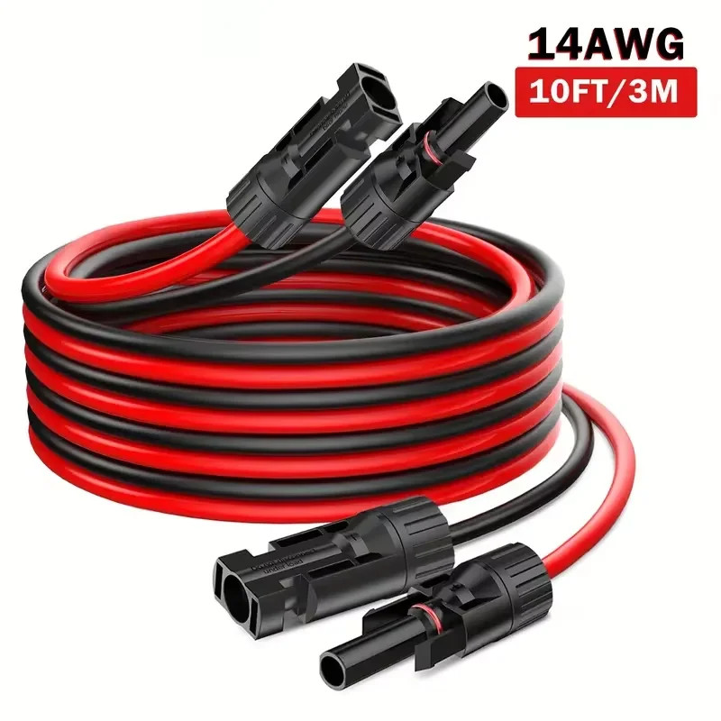 236Inch/6M Solar Panel Extension Cable 14AWG Solar Extension Cable Kit with Fema