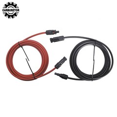 Solar Panel Extension Cable Wire Connector 1 Pair 15ft Black + Red 10 AWG