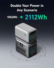 C1000 Portable Power, 1800W (Peak 2400W) Solar Generator, Full Charge in 58 Min