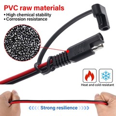 15ft SAE To SAE Battery Cable Tender Terminal Connector 14AWG Extension Cord USA