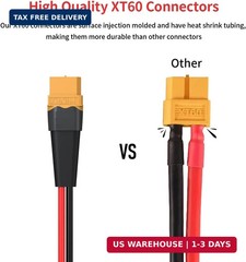 ELFCULB 10AWG 2FT XT60 Extension Cable 2 6 10 20 35 50 75 100FT XT60 Female to M