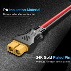 Solar Panel to XT60 Charging Cable(12AWG 9ft), Gonifeto Solar to XT60 Extensi…