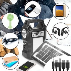 2 Packs Solar Panel Kit Power Generator Portable Battery Pack Power Station FM