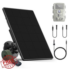 Trail Camera Solar Panel,6W Solar Battery Charger Kit 6V/2A 9V/1.5A 12V/1A wi…