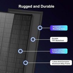200 Watt Solar Panel N-Type PV Off-Grid Battery Power Charge Roof RV Home Boat