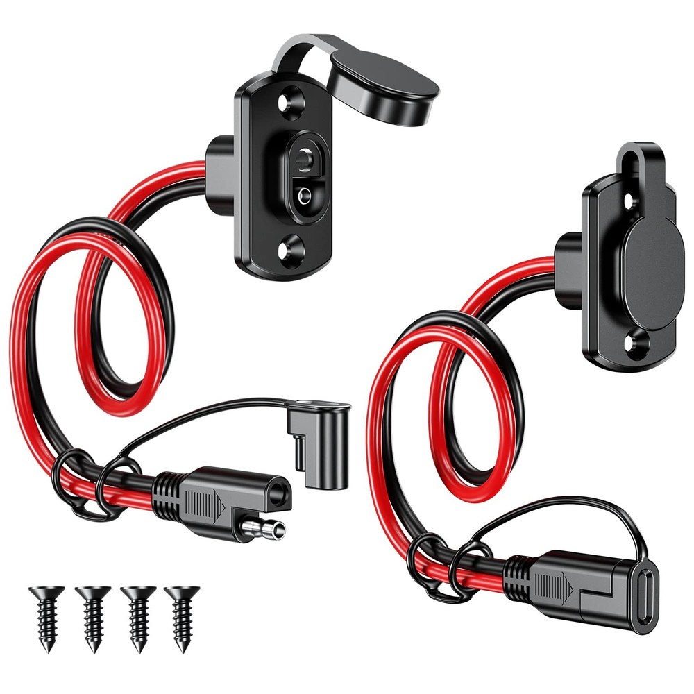2Pcs SAE Quick Connector Harness, 1FT 12AWG SAE Adapter Male Plug to Female S…