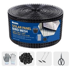 Moyios 6in x 120ft Solar Panel Bird Mesh Black PVC Coated Steel 120FT,