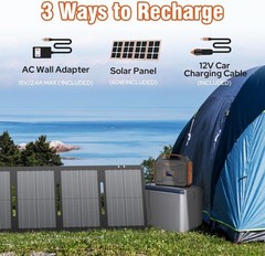 Portable Solar Power Station – 280Wh Battery Pack – Orange