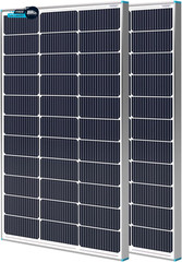 2PCS Solar Panels 100 Watt 12 Volt High Efficiency Monocrystalline PV