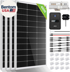 400 Watt 12 Volt Premium Solar Panel Kit :4Pcs 100W Solar Panel+ 40A MPPT Charge