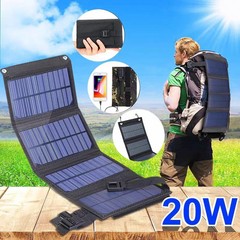 Foldable Solar Panel Charger 20W/50W/60W Portable USB 5V Monocrystalline