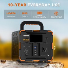 300W Portable Power Station, Solar Generator 259Wh, 70,000mAh LiFePO4 Battery…