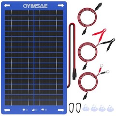 12V Solar Car Battery Charger 12W Portable Trickle Charger Main & Solar Power