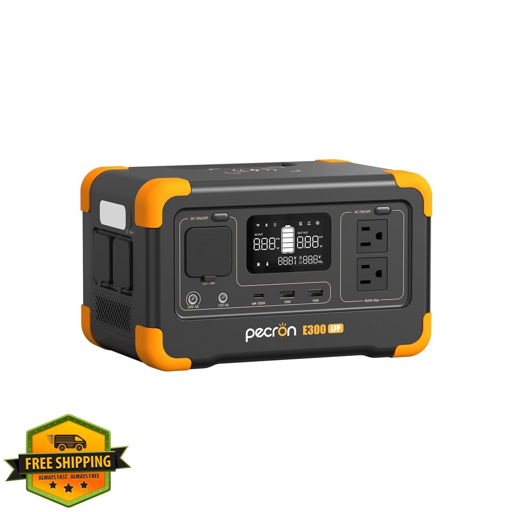 pecron E300LFP Portable Power Station Solar Generator