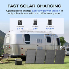 EF ECOFLOW 4PCS 125W Solar Panels, 500W Bifacial Rigid Modular Solar Panel | up