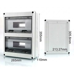 Waterproof Distribution Box 12 to 24 Circuits Flame Retardant PC Panel ABS