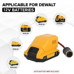 TONSIM 12V Battery Adapter for Dewalt 12V Max Battery to Cigarette Lighter So…
