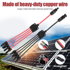 2/4PCS Solar Connectors Waterproof YShaped 5 Way Adapter Solar Cable Parallel Ad