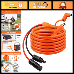 20FT Solar Panel Connector to DC 8mm Adapter Cable, 12AWG/14AWG Solar Cord, Comp