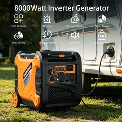 Inverter Generator 8000W Outdoor Portable Generators Gas Powered Super Quiet wit