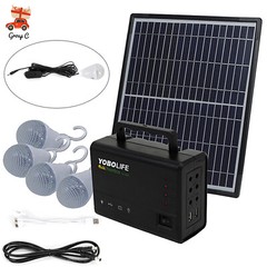 Portable Station Solar Panel Power Inverter Electric Generator Set +4 LED Light