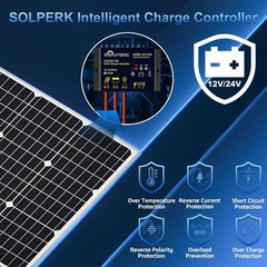 50W Waterproof Solar Panel Kit with Smart Charge Controller for Camping & RV