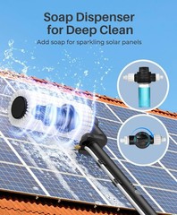 Lightweight 20Ft Water Fed Solar Panel Cleaning Kit with Soap Dispenser