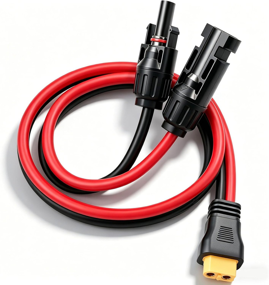 2FT Solar Panel Cable for Ecoflow 10AWG, Compatible with MC-4 to XT60 Plug Solar