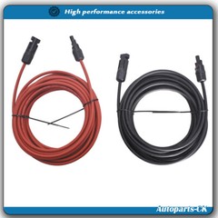 12AWG Solar Panel Extension Cable Wire Connector 1 Pair 30ft Black + Red