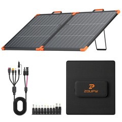 ZOUPW 110W Bifacial Portable Solar Panel, NType 16BB 25% High Efficiency Fold…
