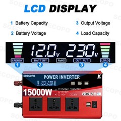 15000W Peak Solar System Kit 2pcs Flexible Panel DC12V/24V AC110V/220V Inverte9z