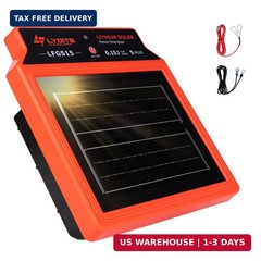 LFGS15 Solar Electric Fence Charger, 24 Hour 5 Miles Solar Charger, Portable 0.1