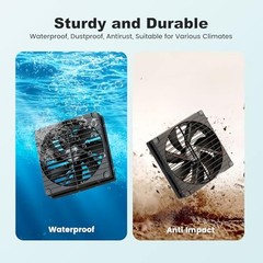 Solar Powered Fan 2 Pack 25W 7.1 Greenhouse
