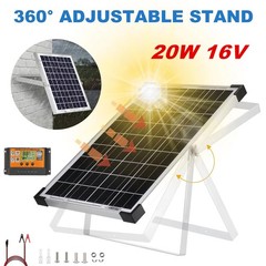 20W Solar Panel 16V Charger Battery Charger Kit Maintainer RV Boat Trailer ATV