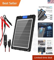12V Solar Battery Charger Maintainer Compatible With Car Motorcycle Boat RV T…