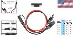 Versatile 2FT SAE to Solar Adapter Cable – 10AWG, Perfect for RVs & Generators