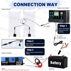 8000W Solar Power Kit Inverter, 2pcs 200W Solar Panels & 100A ControllerRd