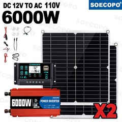 6000W Solar Panel Kit with Battery & Inverter Off Grid for Home RV Camping