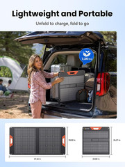 100W Portable Solar Panel for Power Station – 24% Efficiency Bifacial Solar Pane