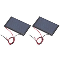 2 Mini 3V 0.27W 90mA Solar Panels with 2 Cables 62x36mm DIY