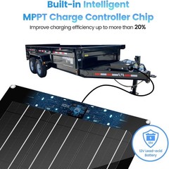 12V Solar Battery Charger Maintainer, 15W Solar Panel Kit for RV, Trailer, Truck