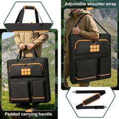 Solar Panel Storage Bag with Orange Lining, Deepened Opening, Zipper with Pull a