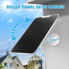 4W Solar Panel for SimpliSafe Outdoor Camera, IP66 Waterproof Mount, White