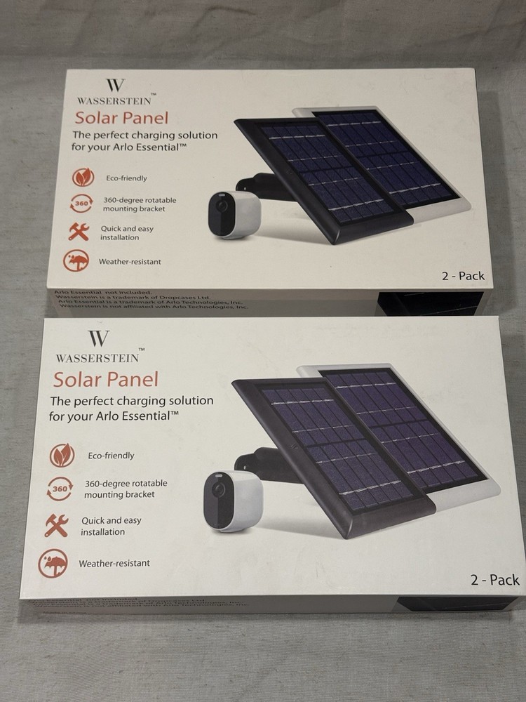 Wasserstein 2W Solar Panel for Arlo black – 2 Packs Of 2