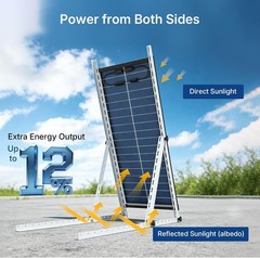 200 Watt Solar Panel,2pcs 100w bifacial solar panel,12V 18BB N-Type A